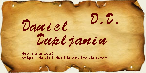 Daniel Dupljanin vizit kartica